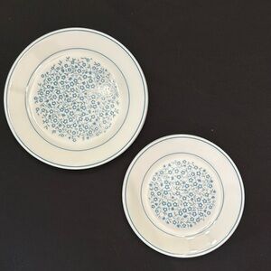 Vintage Corelle Blue Heather Floral Set
